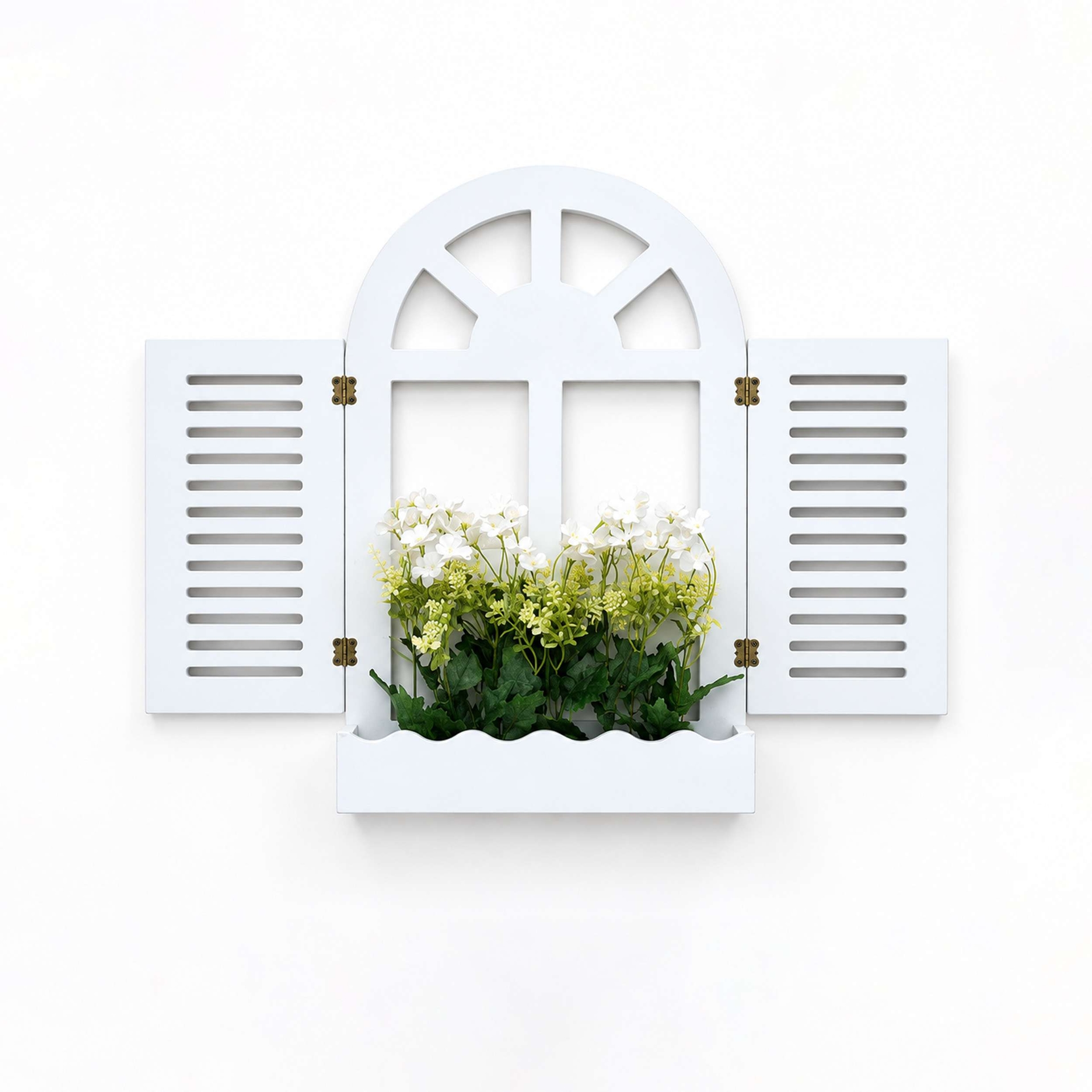 White Wooden Wall Decor Window