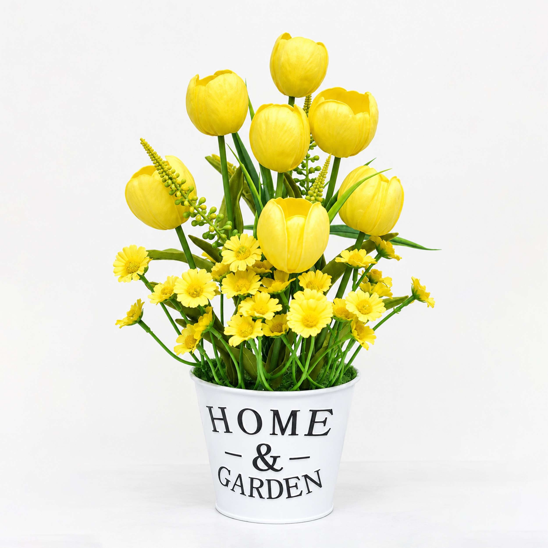 Futonto Artificial Tulip Flower with Tub
