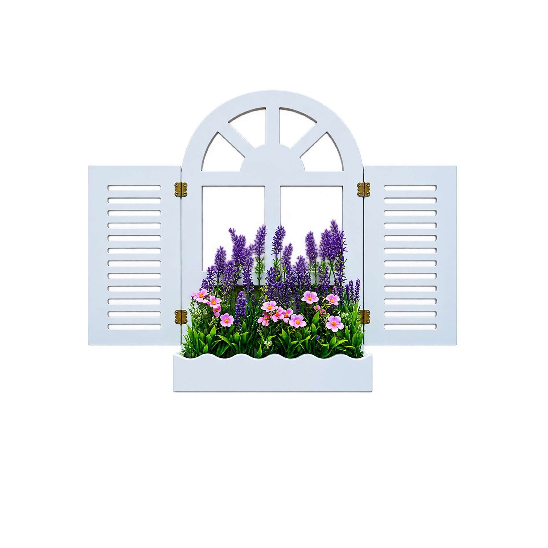 Wall decor window lavender flower mix