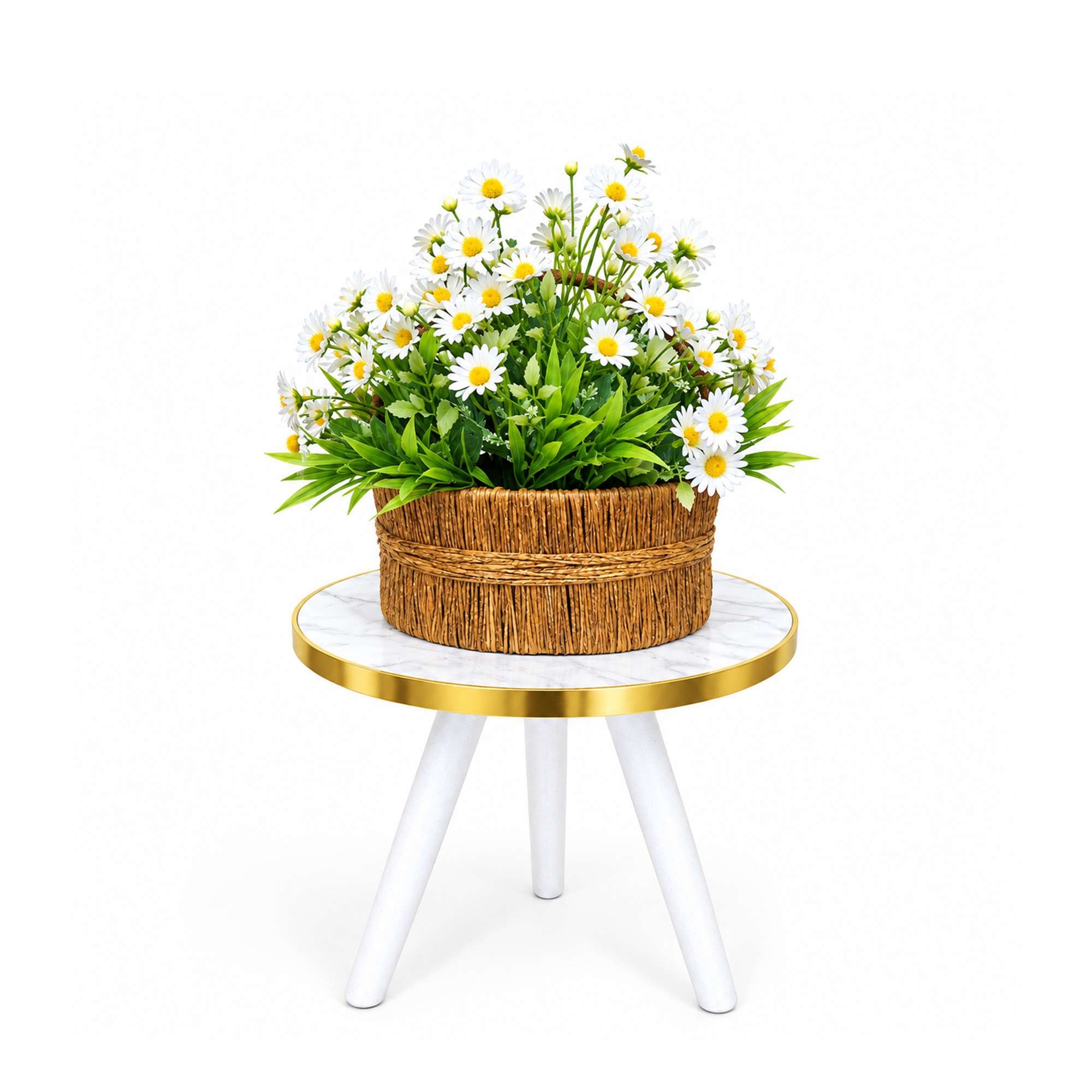Flower Basket White (Artificial)