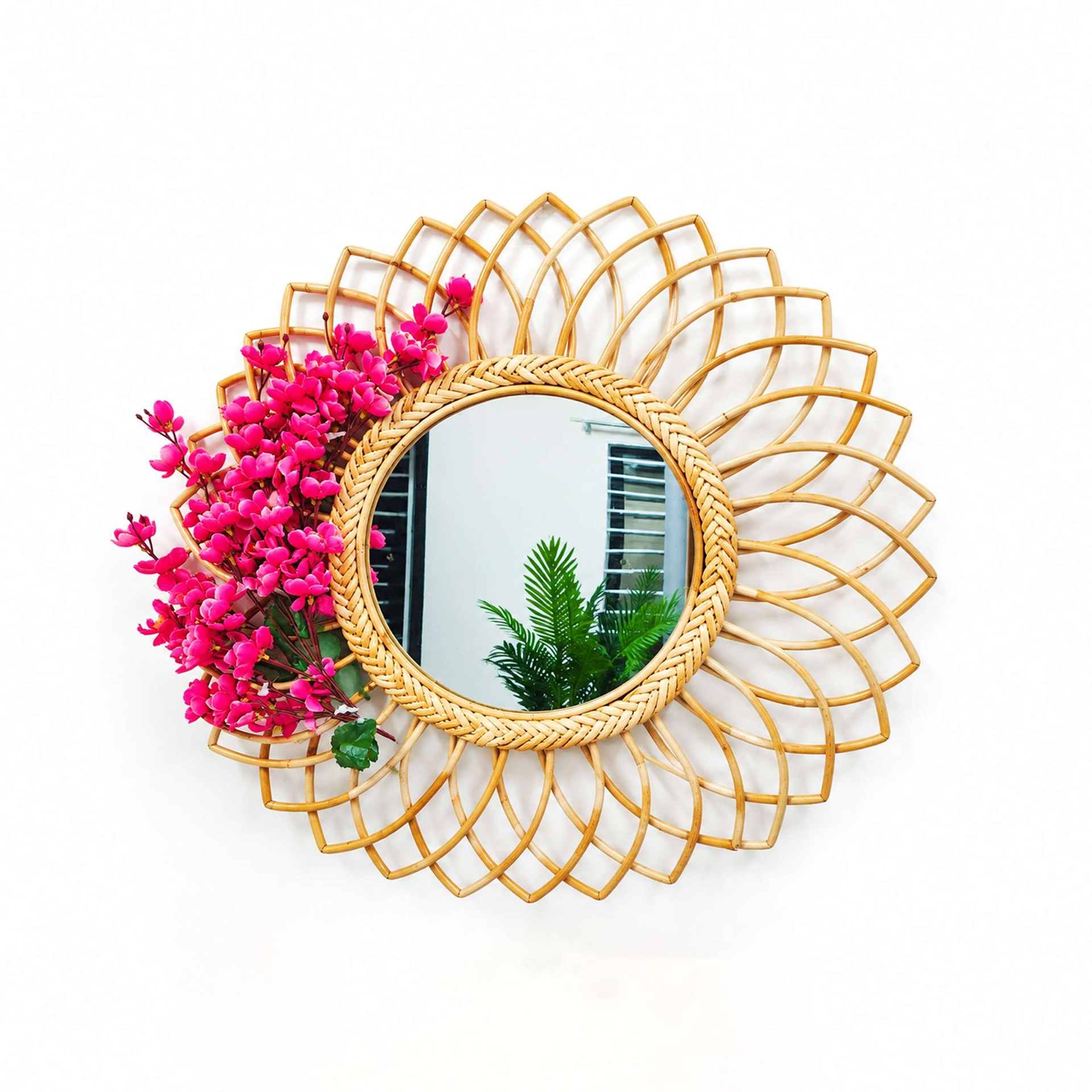 Beter Mirror 24 Inc With Cherry Blossom Artificial Flower