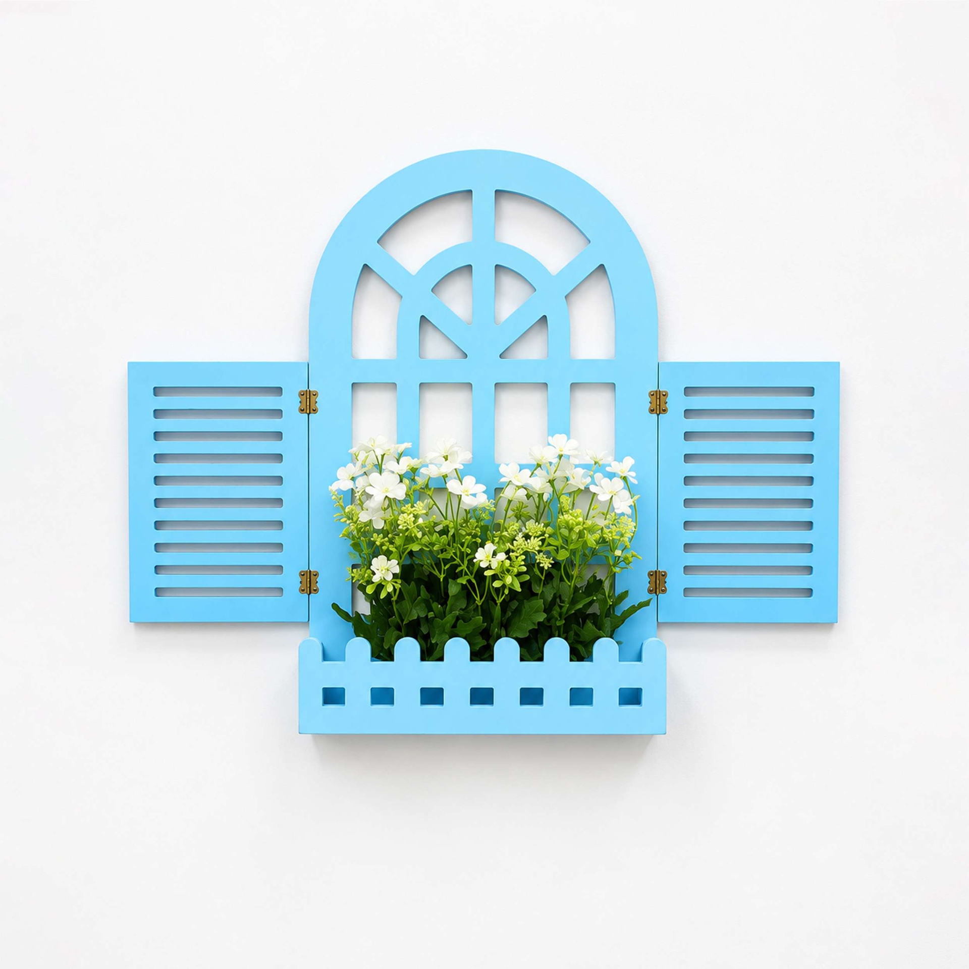 Blue Wooden Wall Decor Window